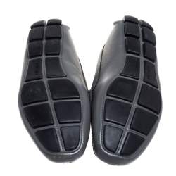 Prada Grey Leather Slip On  Loafers Size 41
