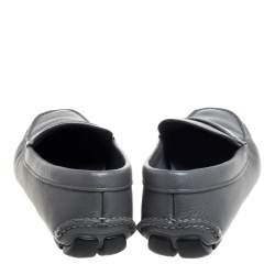Prada Grey Leather Slip On  Loafers Size 41