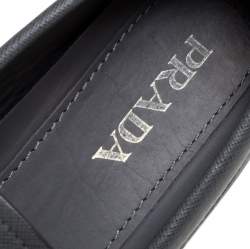 Prada Grey Leather Slip On  Loafers Size 41