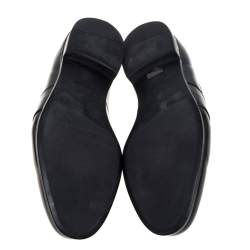 مملوكة مسبقًا Prada Black Leather Slip On Penny Loafers Size 41.5 