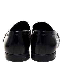 مملوكة مسبقًا Prada Black Leather Slip On Penny Loafers Size 41.5 