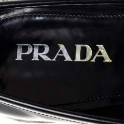 مملوكة مسبقًا Prada Black Leather Slip On Penny Loafers Size 41.5 