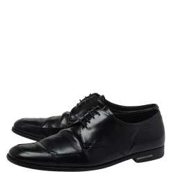 Prada Black Leather Lace Up Derby Size 43