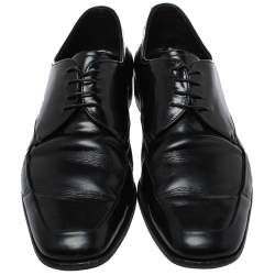 Prada Black Leather Lace Up Derby Size 43
