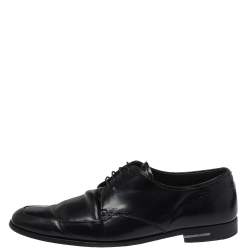 Prada Black Leather Lace Up Derby Size 43
