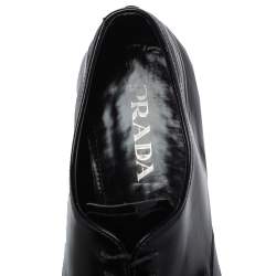 Prada Black Leather Lace Up Derby Size 43