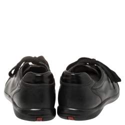 Pre Owned Prada Sports Black Leather Low Top Sneakers Size 44