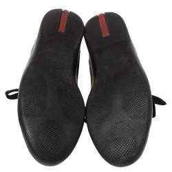 Pre Owned Prada Sports Black Leather Low Top Sneakers Size 44