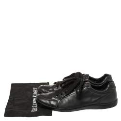 Pre Owned Prada Sports Black Leather Low Top Sneakers Size 44