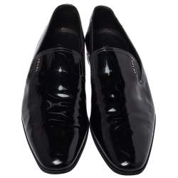 Pre Owned حذاء برادا سموكينغ سليبرز جلد أزرق لامع مقاس 43