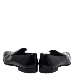 Pre Owned حذاء برادا سموكينغ سليبرز جلد أزرق لامع مقاس 43