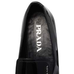 Pre Owned حذاء برادا سموكينغ سليبرز جلد أزرق لامع مقاس 43