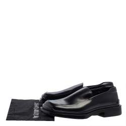 Prada Black Leather Platform Loafers Size 42