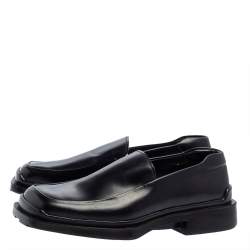 Prada Black Leather Platform Loafers Size 42
