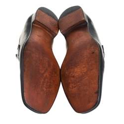 Prada Black Leather Penny Sip On Loafers Size 43