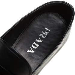 Prada Black Leather Penny Sip On Loafers Size 43
