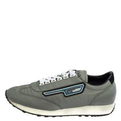مملوكة مسبقًا Prada Grey Nylon Low Top Sneakers Size 41