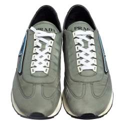 مملوكة مسبقًا Prada Grey Nylon Low Top Sneakers Size 41
