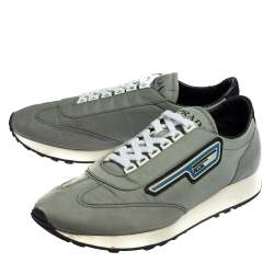 مملوكة مسبقًا Prada Grey Nylon Low Top Sneakers Size 41