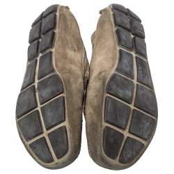 Prada Olive Green Suede Penny Slip On Loafers Size 43