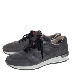 Prada Grey Suede Low-Top Sneakers Size 43