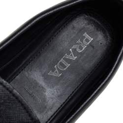 Prada Black Leather Slip On Loafers Size 44