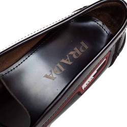 مملوكة مسبقًا Prada Burgundy Leather Penny Slip On Loafers Size 40