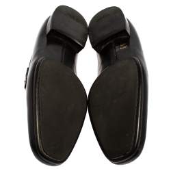 Pre Owned Prada Black Leather Penny Loafers Size 40
