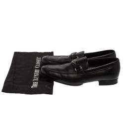 Pre Owned Prada Black Leather Penny Loafers Size 40