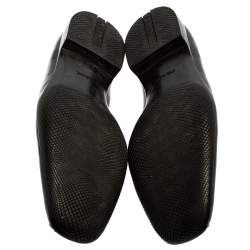 Pre Owned Prada Black Leather Slip On Loafers Size 42.5