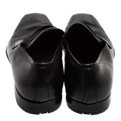 Pre Owned Prada Black Leather Slip On Loafers Size 42.5