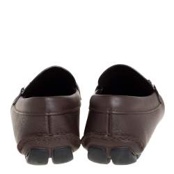 مملوكة مسبقًا حذاء لوفرز برادا سليب أون تفاصيل إبزيم جلد بنى مقاس 44 