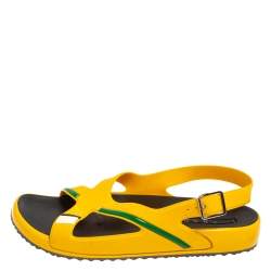 Prada Yellow Rubber Slingback Sandals Size 43