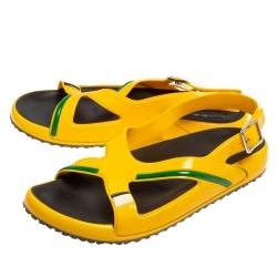 Prada Yellow Rubber Slingback Sandals Size 43