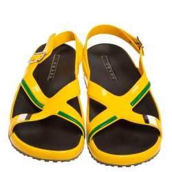 Prada Yellow Rubber Slingback Sandals Size 43