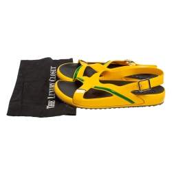 Prada Yellow Rubber Slingback Sandals Size 43