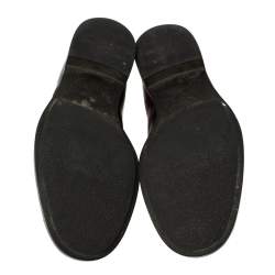 Pre Owned Prada Burgundy Leather Lace Up Oxfords Size 42