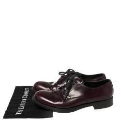 Pre Owned Prada Burgundy Leather Lace Up Oxfords Size 42