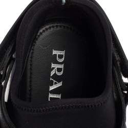 مملوكة مسبقًا Prada Black Neoprene Buckle Detail Sneakers Size 40