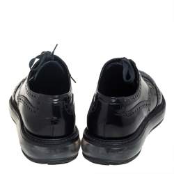 Pre Owned Prada Black Brogue Leather Air Sole Lace Up Derby Size 43.5