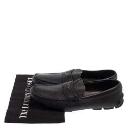 Pre Owned حذاء لوفرز برادا سليب أون جلد أسود مقاس 42