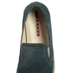 Prada Blue Suede Slip On Espadrille Sneakers Size 44