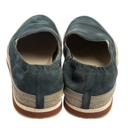 Prada Blue Suede Slip On Espadrille Sneakers Size 44