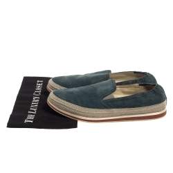 Prada Blue Suede Slip On Espadrille Sneakers Size 44