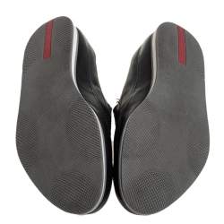 Pre Owned Prada Black Leather Slip on Sneakers Size 44