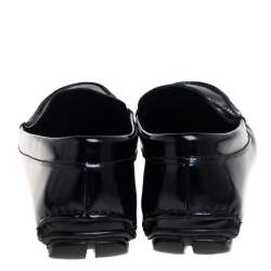 Pre Owned حذاء لوفرز برادا سليب أون جلد أسود مقاس 40.5