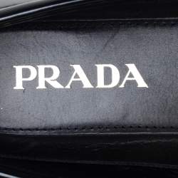 Pre Owned حذاء لوفرز برادا سليب أون جلد أسود مقاس 40.5