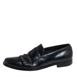 Prada Black Leather Slip On Loafers Size 43.5