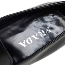 Prada Black Leather Slip On Loafers Size 43.5