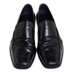 Prada Black Leather Slip On Loafers Size 43.5